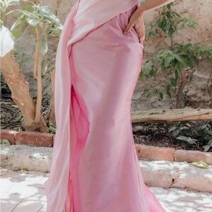 Elegant Pink Satin Gown